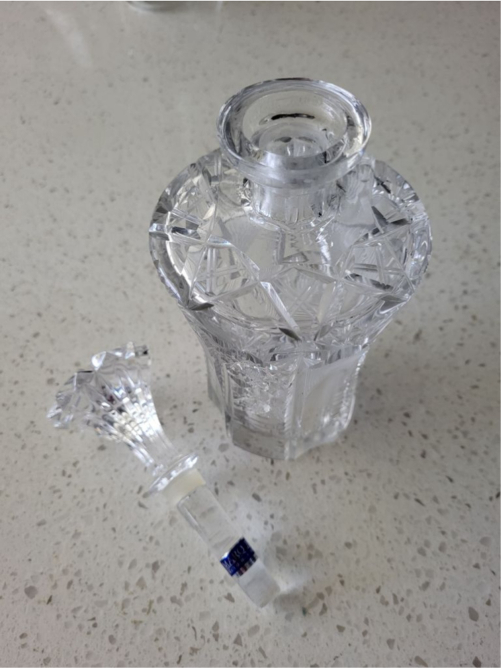 Vintage Cut Crystal Decanter with Waterford Marquis Stopper - Picture 7 of 8